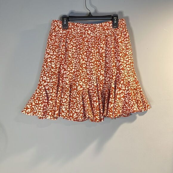 Rust Orange Leopard Print Skirt - Picture 6 of 12